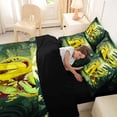 thumbnail image 4 of Castle Fairy Dinosaur Jungle Letter M Bedding Comforter Set 7pcs for Kids,Cartoon Animal Queen Bedding Sets for Bedroom,Black Reversible, 4 of 7