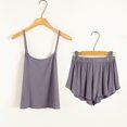 thumbnail image 4 of BLTIBY 2025 2 Pack Women's Pajama Set Loose Solid Colour Loungewear Pjs Sets Camisole Sleeveless Tops Shorts Fashion Comfortable Outfits Dark Gray 3XL, 4 of 5