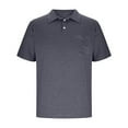 thumbnail image 5 of DPTALR George Men’s Short Sleeve Athletic Shirts,Casual Moisture Wicking Collared Golf T-Shirts with Buttons and Pocket,Solid Color,Gray,Big and Tall Men XL, 5 of 6