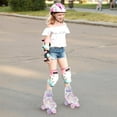 thumbnail image 4 of Costway 4 Sizes Adjustable Quad Skates with Light-up Wheels Safety Protection for Ages 13+ Pink, 4 of 10