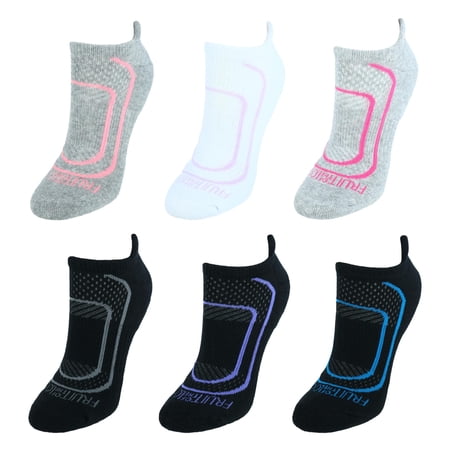 Fruit of the Loom CoolZone Cushioned Cotton No Show Tab Socks (6 Pack ...