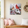 thumbnail image 6 of Canvas Wall Art, Christmas Cardinal Framed Canvas Prints for Bathroom Kitchen, Winter Farmhouse Red Bird Berry Needle Gallery Wrapped Wall Decor for Home Office, Gifts, 10"x10" Ship Next Day, 6 of 9