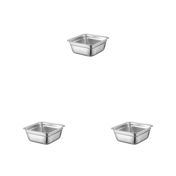 Mfigree 1PC Dish Tub for Kitchen Sink Square Stainless Tub with Smooth & Wide Edge Stackable Stable Flat Bottom Multi Purpose Wash Basin for Mixing Fruit Vegetable