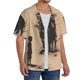 thumbnail image 2 of Balery Child And Lion Sketch Camisa Casual de Manga Corta con Botones para Hombre, Texturizada, Estilo Cubano, para Playa, Verano-Small, 2 of 5