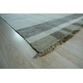 thumbnail image 5 of EORC Gray Hand-Knotted Wool Contemporary Flat Modern Plaid Area Rug, 5 of 8