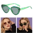 thumbnail image 4 of Gafas de sol de gato Yinane Retro Vintage Verde anteojos ojo de gato, 4 of 8