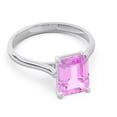 thumbnail image 3 of 2.50 Carat Emerald Cut Pink Sapphire Gemstone Sparkle Engagement Ring for Ladies Solid 18K White Gold Size 11 by Diamond Capitals, 3 of 8