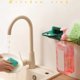 thumbnail image 2 of Injueey Estante de baño montado en la pared para el hogar, Hotel, oficina, baño, dormitorio, cocina, inodoro, a mano, soporte Juegos de accesorios de baño Verde oscuro, 2 of 6