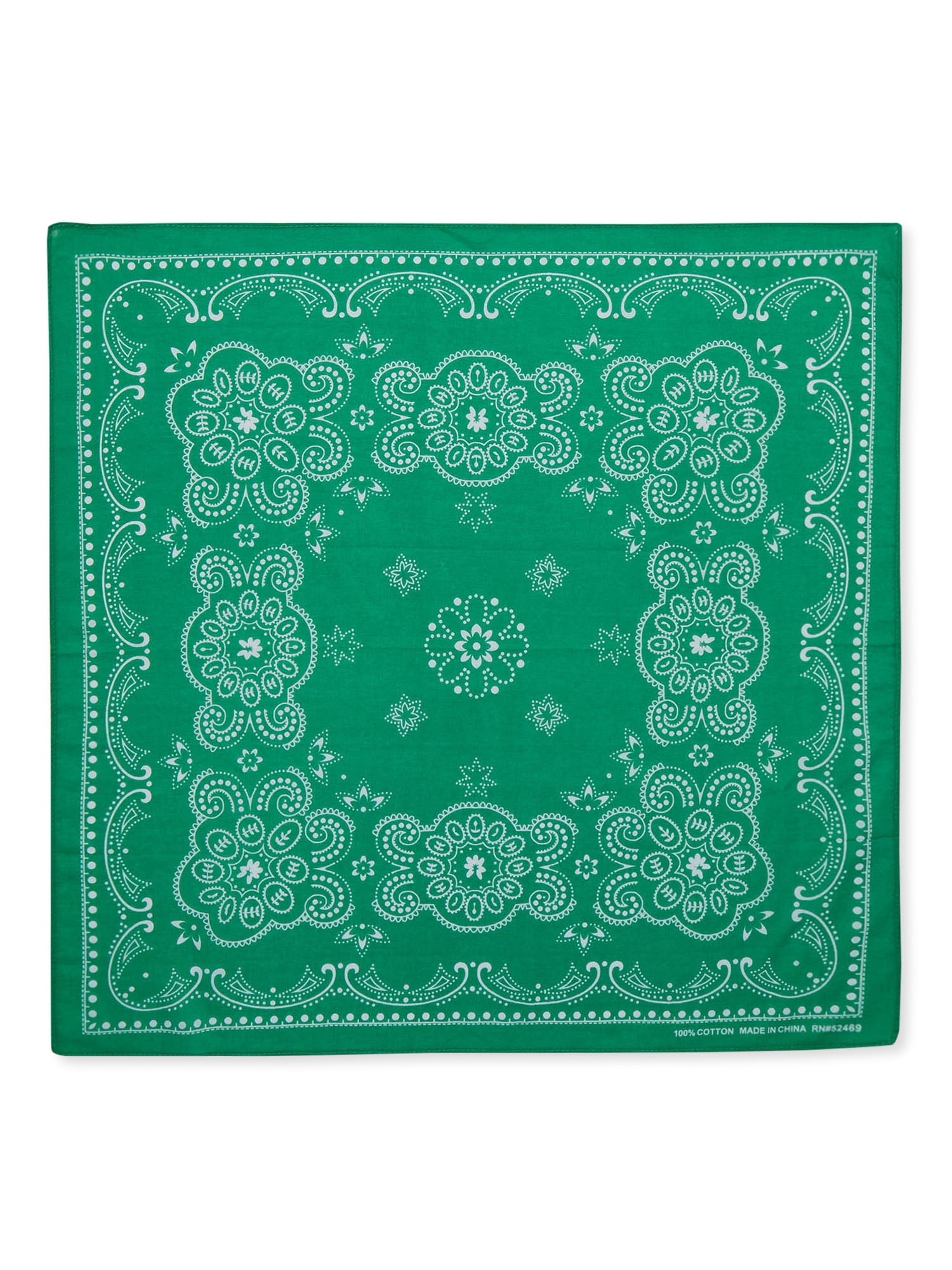 (2 pack) Time and Tru Women's Western Star Bandana, Kelly Green, One Size Fits Most