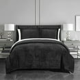 thumbnail image 4 of Ryland 3 or 2 Piece Comforter Set Ribbed Textured Microplush Sherpa Bedding - Pillow Shams Included, 4 of 8