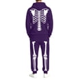 thumbnail image 3 of Yuncity Men Two Piece Outfits Sets Halloween Theme Skeleton Graphic Print Pullover Long Sleeve Jogger Pants Sweatsuit Casual Comfortable Hoodie Set Tracksuit Size Xxxxxl Purple, 3 of 8