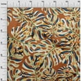thumbnail image 3 of oneOone Viscose Jersey Brown Fabric Tropical Leaf Fabric For Sewing Printed Craft Fabric By The Yard 60 Inch Wide, 3 of 4