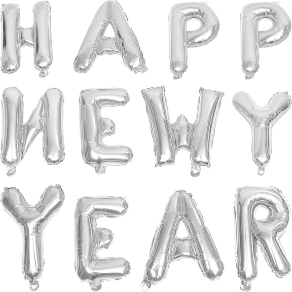 ETEREAUTY 1 Set New Year Balloon Decor Silver Aluminum Film for Event Planners Atmosphere Enhancement