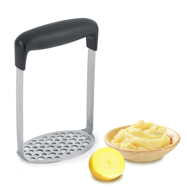 Qiilu Kitchen Tool, Stainless Steel Masher, Food Grade Stainless Steel Potato Masher Fruit Vegetable Mashing Tool Home Kitchen Utensil