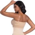 thumbnail image 2 of Women Front Closure Strapless Shapewear Bra JIANLAI ,Removable Thin Strap Support Bralette, Seamless Knit Longline Bustier Bra, Anti-Slip Daily Underwire Support Bra, 2 of 9