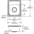 thumbnail image 2 of Elkay, LRAD1316553 , 18 Gauge Stainless Steel 13" x 16" x 5.5" Single Bowl Drop-in Kitchen Sink, Sinks, 2 of 7