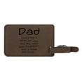thumbnail image 2 of ThisWear Gifts for Dad Like Wise Old Owl Less Feathers Beak and Stuff 2-pack Laser Engraved Leatherette Luggage Tags Brown, 2 of 4