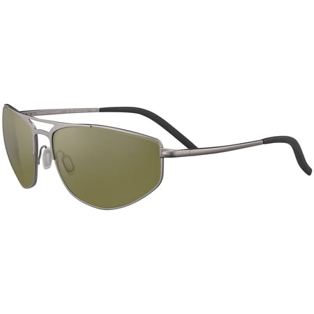 Serengeti Masten Polarized Photochromic Men's Matte Gunmetal Wrap Sunglasses with Glass Lenses - Made in Italy
