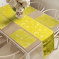 thumbnail image 2 of Ambesonne Yellow and White Table Runner & Placemats, Lemon Design, Placemat 4 pcs + Runner 14"x72", Yellow White, 2 of 2
