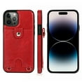thumbnail image 2 of for iPhone 15 Pro Max Crossbody PU Leather Case, with Card Slot Holders Wallet Protective Case Adjustable Shoulder Strap Drop Protection Compatible with Apple iPhone 15 Pro Max, Red, 2 of 12