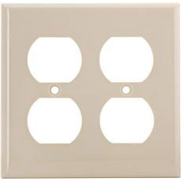 2-GANG DUPLEX RECEPTACLE WALLPLATE, MID-SIZE, PLASTIC, IVORY, 10 PER PACK per 3 Pack