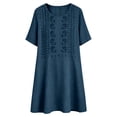 thumbnail image 7 of Dresses For Women Summer Short Sleeve Embroidered Fashion Loose-fitting Casual Comfortable Round Neck Sundresses Vacation Dresses Short Dress With Pockets, 7 of 7