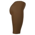 thumbnail image 3 of Gravity Threads Long Biker Shorts For Women - 19" Ladies Legging, Brown, 3 of 4