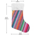 thumbnail image 2 of GZHJMY Christmas Stocking, Personalized Mexican Serape Stripes Large Candy Stocking Hanging Gift, 2 PCS Xmas Stockings Decoration for Family Holiday Party Ornaments Decor Fireplace, 2 of 7