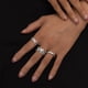 thumbnail image 4 of Juego de anillos vintage sencillos con forma de llama y navaja de afeitar, hoja desgastada hueca y corazón abierto, 4 of 5