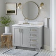 thumbnail image 2 of Ariel Taylor 42 In. Left Offset Rectangle Sink Bathroom Vanity With Carrara White Quartz Countertop 1.5 Edge In Grey, 2 of 11