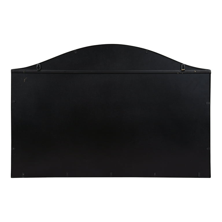 Kate and Laurel Gramera Traditional Scalloped Wide Arched Wall Mirror with Ledge 32 x 22 Black Decorative Glam Arch Mirror with Display Ledge and