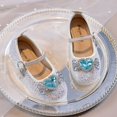 thumbnail image 5 of Gpaecead Girls Heart Rhinestone Sparkle Princess Shoes Faux Leather Anti Slip Sole Party Performance Dress Flats,B-White, 5 of 8