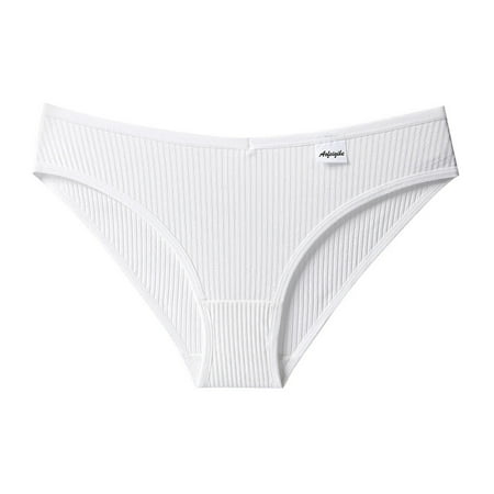 Bigersell No Show Underwear for Women Clearance Satin Panties Period Panty Style P-1207 Spandex Shaping Panties Ladies Underwear Thong Briefs High Waist Women s Panties White M