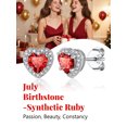 thumbnail image 6 of Silvora 925 Sterling Silver Heart Stud Earrings for Women July Birthstone Elegant Earring Birthday, Anniversary, Christmas Jewelry Gift, 6 of 7