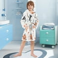 thumbnail image 5 of FORMRS Niños Bathrobe Unisex Hooded Robe Soft Plush Pajamas Sleepwear, Size 10-12T, White Halloween Ghosts, 5 of 7