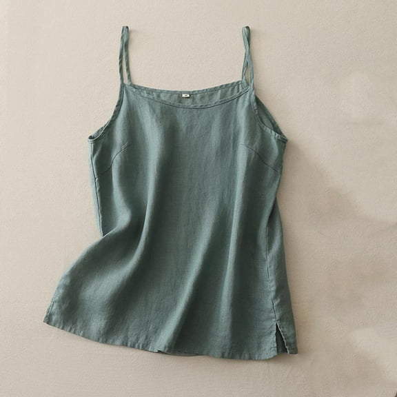 Timegard Camisole Tops for Women Scoop V Neck Neck Spaghetti Strap Tank Tops Loose Casual Tee Shirts