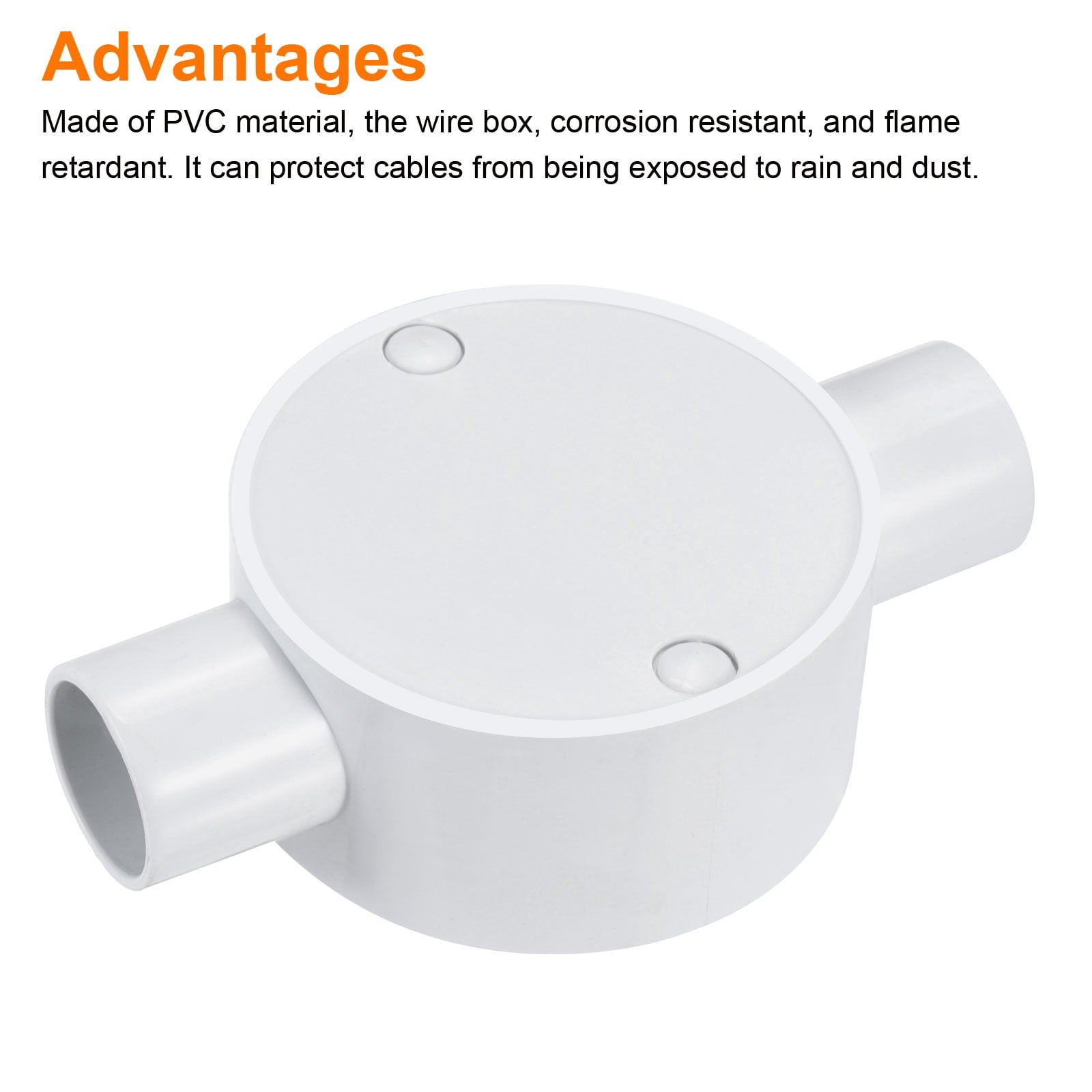 5Pcs Conduit Box Junction Box 2 Way 25mm with Cover, M4 Screws for Hose