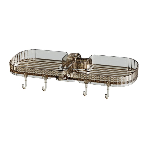 Escurridor de grifo de baño, accesorio elegante para guardar jabón y esponja, con gancho Amarillo