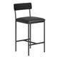 thumbnail image 5 of Juego de 2 Taburetes de Barra Rústicos - Taburetes Altos de 94 cm con Asiento, Respaldo y Reposapiés en Piel Sintética - Patas de Metal, Fácil Montaje - Negro, 5 of 8
