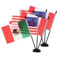 thumbnail image 3 of GOOHOCHY Juego de 2 banderas de mesa en miniatura de EE. UU., Canadá y México: decoración de escritorio, pancarta de oficina con soporte de plástico negro para reuniones y eventos internacionales., 3 of 7