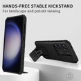 thumbnail image 3 of for Samsung Galaxy S23 FE (Not S23) Case with Slide Camera Cover, [Snug Touch] Hard Back & Soft Edge Matte Phone Case with Kickstand for Samsung Galaxy S23 FE LTT Black, 3 of 9