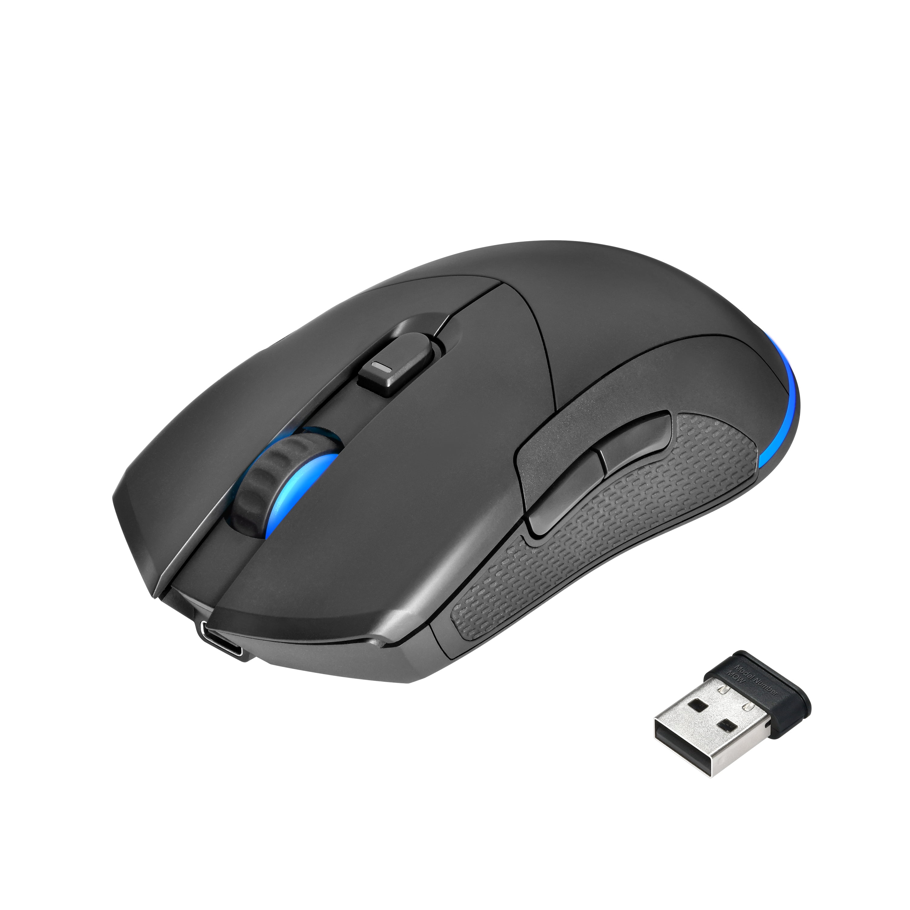 onn. Rechargable Wireless Gaming Mouse w/ LED Lighting, 8 Programmable Buttons, Adj. 200-7200 DPI