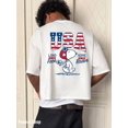 thumbnail image 2 of Independence Day USA Men's Oversized Snoopy USA Graphic T-Shirt, Cotton Casual Streetwear Tee, Land Of The Free & Home Of The Brave Patriotic Print, 2 of 10