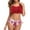 Red, variant on QUNYINEY Scoop Neck Womens Swimsuits Tankini Hawaiian Spaghetti Straps Bathing Suit Ruffle Beach Swimsuit Sets