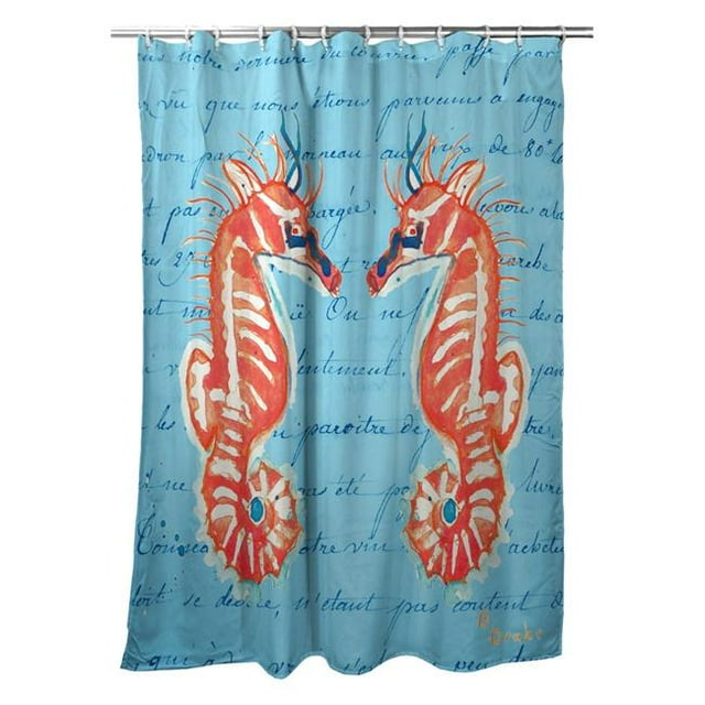 Betsy Drake SH100B Rideau de Douche Hippocampe de Corail de 70 x 72 Po