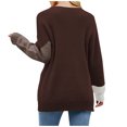 thumbnail image 4 of Lilgiuy Women's Long Sleeved Round-neck Patchwork Color Sweater Casual Pullover Top,Coffee,4 2022 Fall Winter, 4 of 5