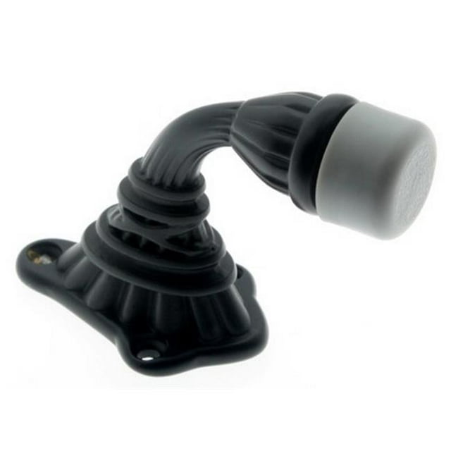 Idh by St. Simons 13200-019 Solid Brass Ribbon & Reed Crane Door Stop, Matte Black