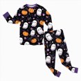 thumbnail image 5 of KPVEVIQ Toddler Boys Girls Halloween Pumpkin Pajamas Cute Ghost Print Pjs for Boy Jammies Little Kids Skeleton Skull Sleepwear Clothes Sets,3-4 Y, 5 of 8