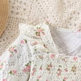 thumbnail image 4 of enyan Toddler Baby Girls Fall Outfit 6M-6T Long Sleeve Floral Print Smocked Shirt Pants 2-Piece Set Kids Girls Clothes White，18-24 Months, 4 of 7