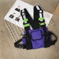 thumbnail image 2 of Bolsa De Pecho Bolso De Pecho Oxford Vest Chest Bag Hombres Mujeres Reflectante Hip Hop Chaleco Pack (Púrpura), 2 of 5